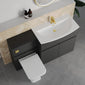 COSMO Curve 2-Door 1-Drawer 1300mm Combination Unit - Soft Black - welovecouk