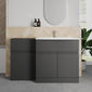 COSMO Curve 2-Door 1-Drawer 1300mm Combination Unit - Soft Black - welovecouk