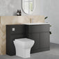 COSMO Curve 2-Door 1-Drawer 1300mm Combination Unit - Soft Black - welovecouk