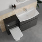COSMO Curve 2-Door 1-Drawer 1300mm Combination Unit - Soft Black - welovecouk