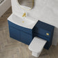 COSMO Curve 2-Door 1-Drawer 1300mm Combination Unit - Satin Blue - welovecouk