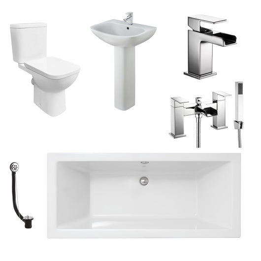  Cubic Double Ended Premier Bathroom Suite 1700 x 750mm - welovecouk