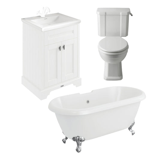  Wilmslow Traditional 1695 Freestanding Bathroom Suite with Vanity Unit - welovecouk