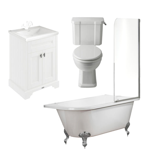  Cambridge Traditional 1685 Freestanding Bathroom Suite with Vanity Unit - welovecouk