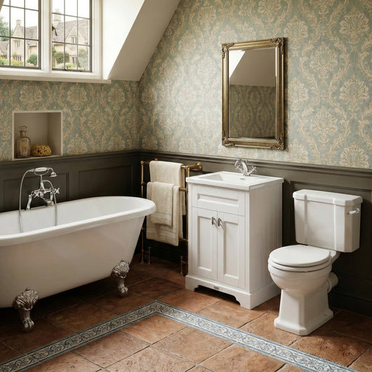  Cambridge Traditional 1780 Freestanding Bathroom Suite with Vanity Unit - welovecouk