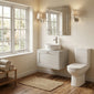 Henbury 600mm Wall Mount Vanity Bathroom Pack - Country White - welovecouk