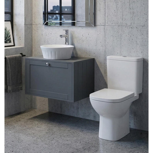  Henbury 600mm Wall Mount Vanity Bathroom Pack - Matt Grey - welovecouk