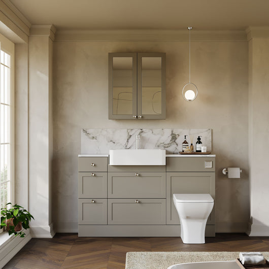  Thaxton 2-Drawer Integrated Combination Pack - Pebble Grey - welovecouk