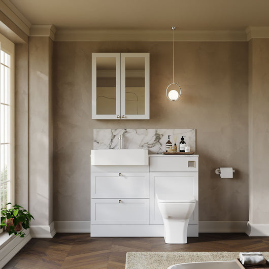  Thaxton Drawer Complete WC Combination Pack - Matt White - welovecouk
