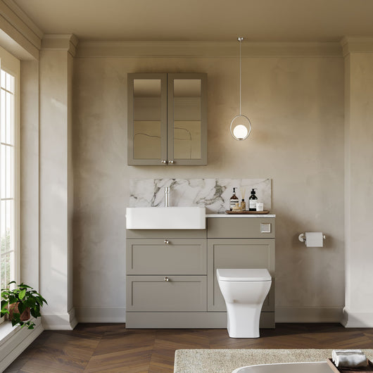  Thaxton 2-Drawer Complete WC Combination Pack - Pebble Grey - welovecouk