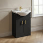 Axle Floor Standing Vanity 550mm Round Basin Unit - Soft Black - welovecouk