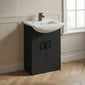 Axle Floor Standing Vanity 550mm Square Basin Unit - Soft Black - welovecouk