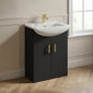 Axle Floor Standing Vanity 650mm Square Basin Unit - Soft Black - welovecouk