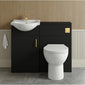 Axle Floor Standing 450mm Round Basin Vanity WC Combination  - Soft Black - welovecouk