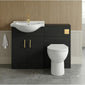 Axle Floor Standing 650mm Round Basin Vanity WC Combination  - Soft Black - welovecouk