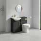 Axle Floor Standing 450mm Square Basin Vanity WC Combination  - Soft Black - welovecouk