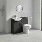 Axle Floor Standing 450mm Square Basin Vanity WC Combination  - Soft Black - welovecouk