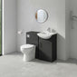 Axle Floor Standing 450mm Square Basin Vanity WC Combination  - Soft Black - welovecouk
