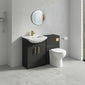 Axle Floor Standing 550mm Square Basin Vanity WC Combination  - Soft Black - welovecouk