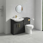 Axle Floor Standing 650mm Square Basin Vanity WC Combination  - Soft Black - welovecouk