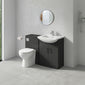 Axle Floor Standing 650mm Square Basin Vanity WC Combination  - Soft Black - welovecouk