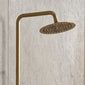 Harik 2 Round Exposed Rigid Riser Thermostatic Shower Set - Brushed Brass