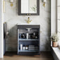 Farlow Shaker Floor Standing 600mm 2-Door Basin Vanity Unit - Satin Soft Black