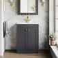 Farlow Shaker Floor Standing 600mm 2-Door Basin Vanity Unit - Satin Soft Black