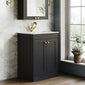 Farlow Shaker Floor Standing 600mm 2-Door Basin Vanity Unit - Satin Soft Black
