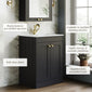 Farlow Shaker Floor Standing 800mm 2-Door Basin Vanity Unit - Satin Soft Black