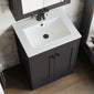 Farlow Shaker Floor Standing 600mm 2-Door Basin Vanity Unit - Satin Soft Black