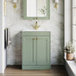 Farlow Shaker Floor Standing 500mm 2-Door Basin Vanity Unit - Satin Green