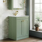 Farlow Shaker Floor Standing 500mm 2-Door Basin Vanity Unit - Satin Green