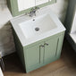 Farlow Shaker Floor Standing 500mm 2-Door Basin Vanity Unit - Satin Green