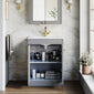 Farlow Shaker Floor Standing 500mm 2-Door Basin Vanity Unit - Satin Grey