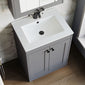 Farlow Shaker Floor Standing 500mm 2-Door Basin Vanity Unit - Satin Grey