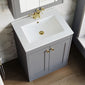 Farlow Shaker Floor Standing 500mm 2-Door Basin Vanity Unit - Satin Grey