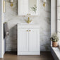 Farlow Shaker Floor Standing 600mm 2-Door Basin Vanity Unit - Satin White