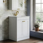 Farlow Shaker Floor Standing 600mm 2-Door Basin Vanity Unit - Satin White