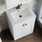 Farlow Shaker Floor Standing 600mm 2-Door Basin Vanity Unit - Satin White