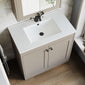 Farlow Shaker Floor Standing 800mm 2-Door Basin Vanity Unit - Pebble Grey