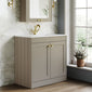 Farlow Shaker Floor Standing 800mm 2-Door Basin Vanity Unit - Pebble Grey