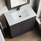 Farlow Shaker Floor Standing 800mm 2-Door Basin Vanity Unit - Satin Soft Black