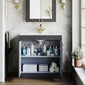 Farlow Shaker Floor Standing 800mm 2-Door Basin Vanity Unit - Satin Soft Black