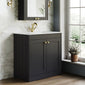 Farlow Shaker Floor Standing 800mm 2-Door Basin Vanity Unit - Satin Soft Black
