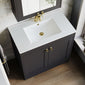 Farlow Shaker Floor Standing 800mm 2-Door Basin Vanity Unit - Satin Soft Black