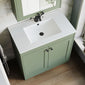 Farlow Shaker Floor Standing 800mm 2-Door Basin Vanity Unit - Satin Green