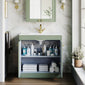 Farlow Shaker Floor Standing 800mm 2-Door Basin Vanity Unit - Satin Green