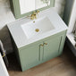 Farlow Shaker Floor Standing 800mm 2-Door Basin Vanity Unit - Satin Green