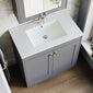 Farlow Shaker Floor Standing 800mm 2-Door Basin Vanity Unit - Satin Grey